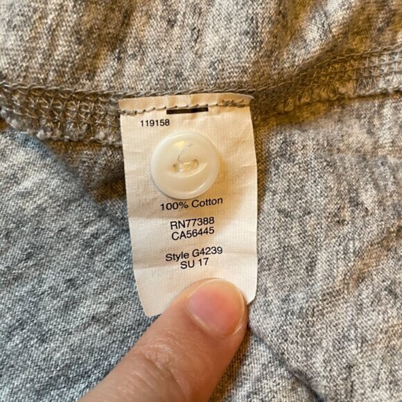 J. Crew Short Sleeve Heather Grey Henley T-Shirt with White Accents XL NWOT - Picture 6 of 6